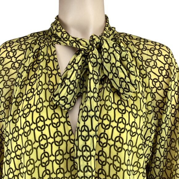 L,Academie The Malle Mini Dress In Gold Chain NWT Size‎ XS Xsmall Yellow & Black - Picture 3 of 11